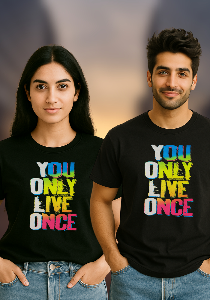 You Only Live Once – Bold Statement Regular Fit T-Shirt