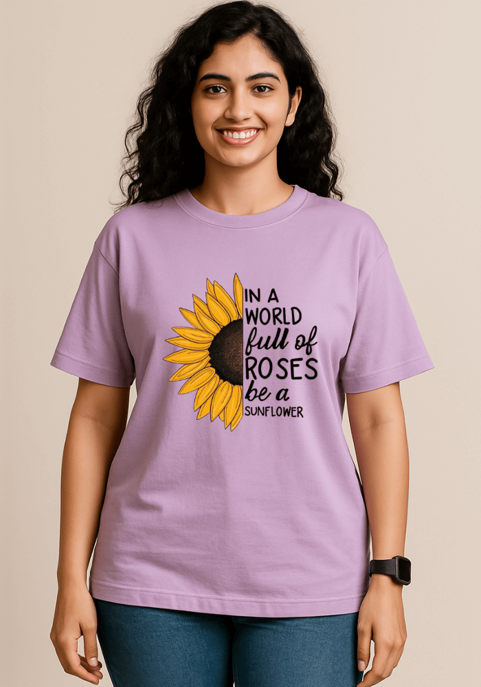Be a Sunflower – Oversized Drop Shoulder T-Shirt