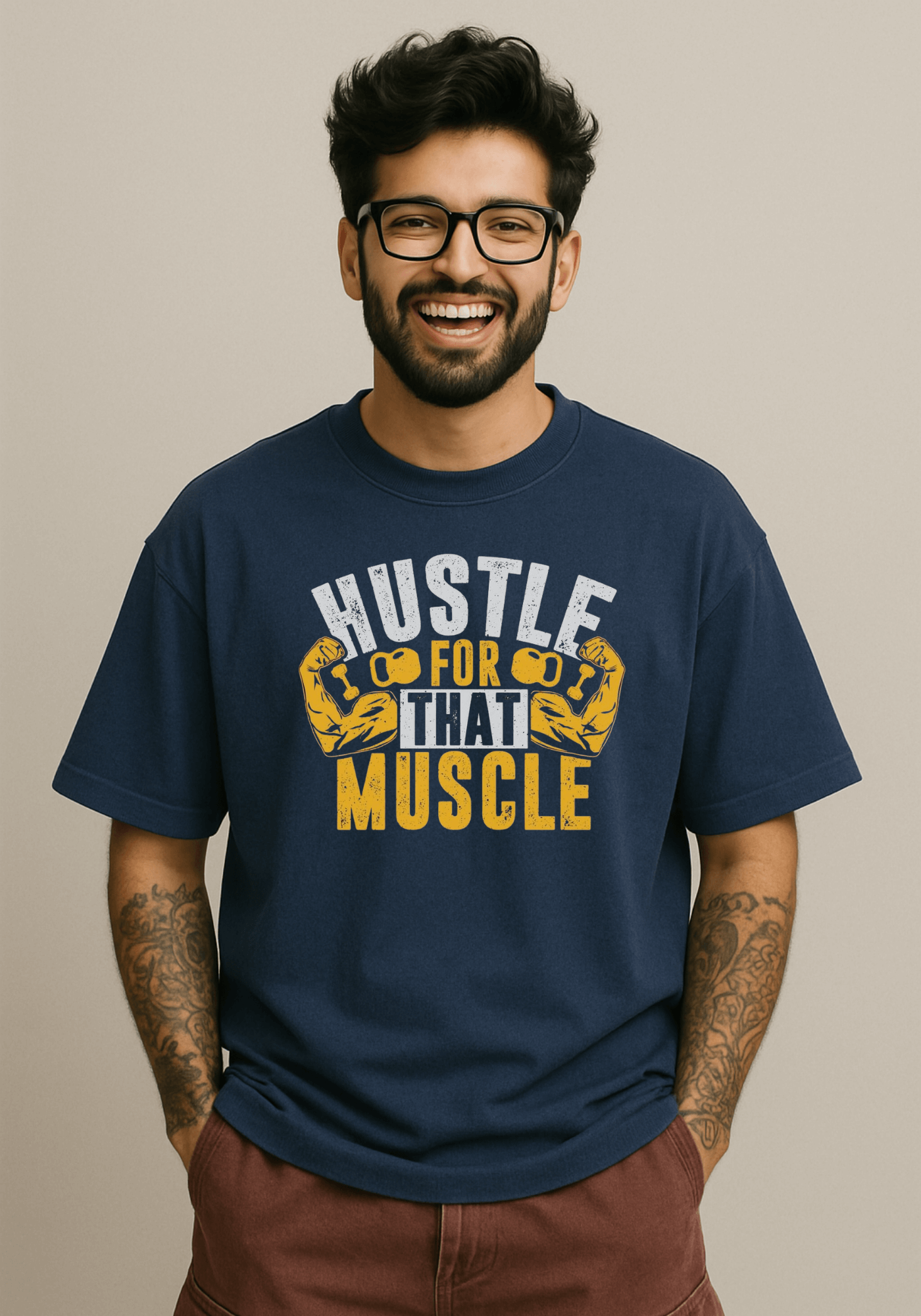 Hustle for the muscle Oversized drop shoulder t-shirt