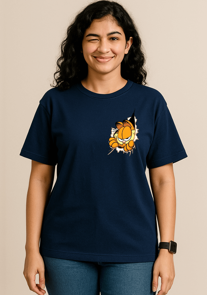 Garfield Peek Through Oversized Drop Shoulder T-Shirt