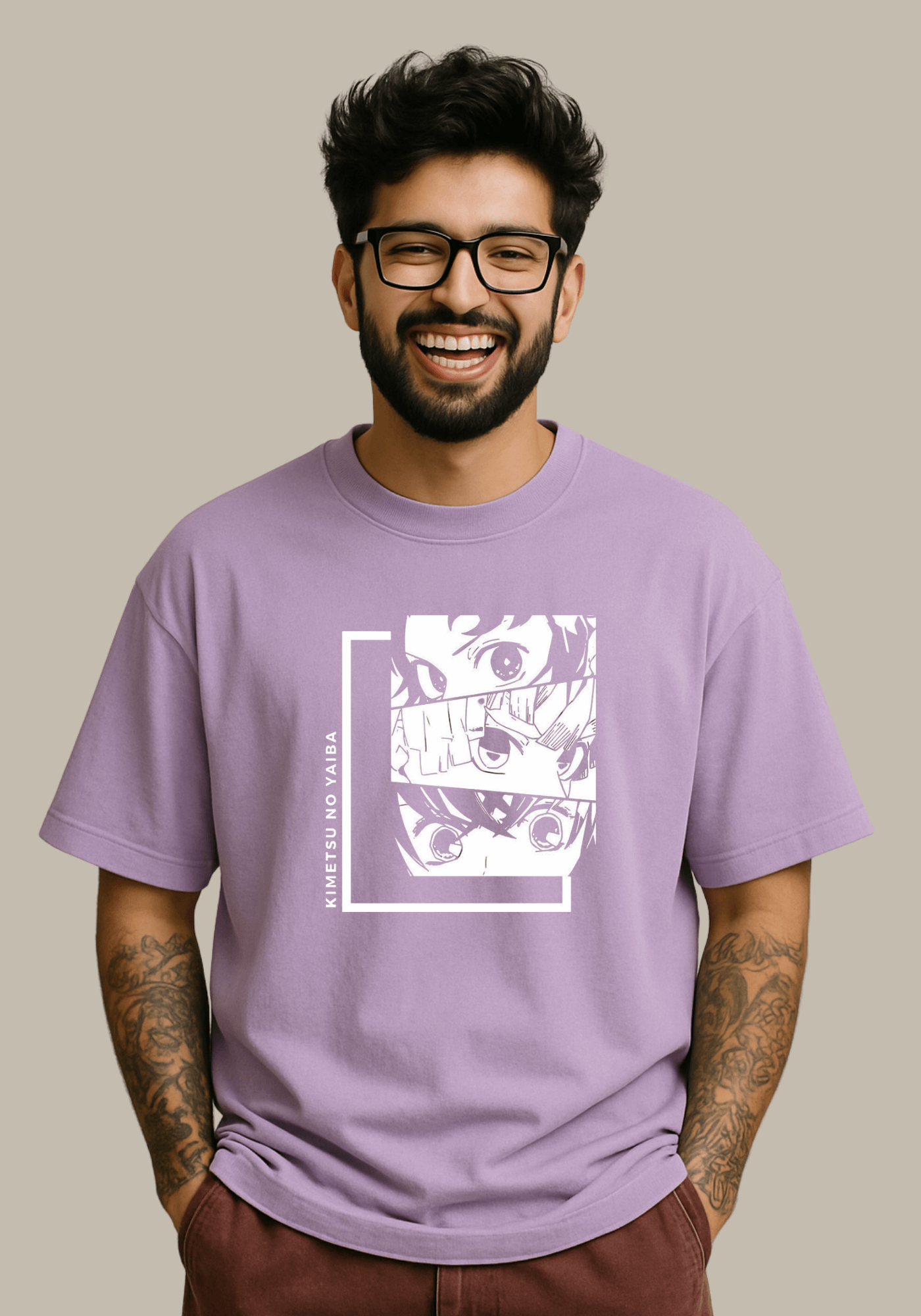 Demon slayer oversized drop shoulder t-shirt