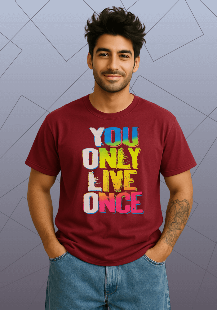 Premium Honeycomb Cotton Regular Fit T-Shirt YOLO