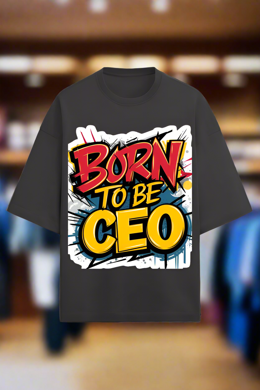 Oversized Terry Cotton T-Shirt for Men and Women - Born to Be CEO