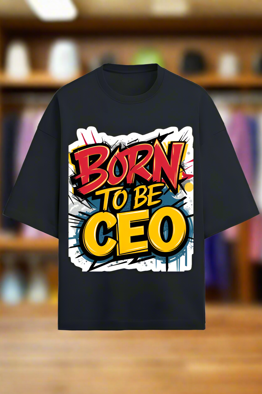 Oversized Terry Cotton T-Shirt for Men and Women - Born to Be CEO