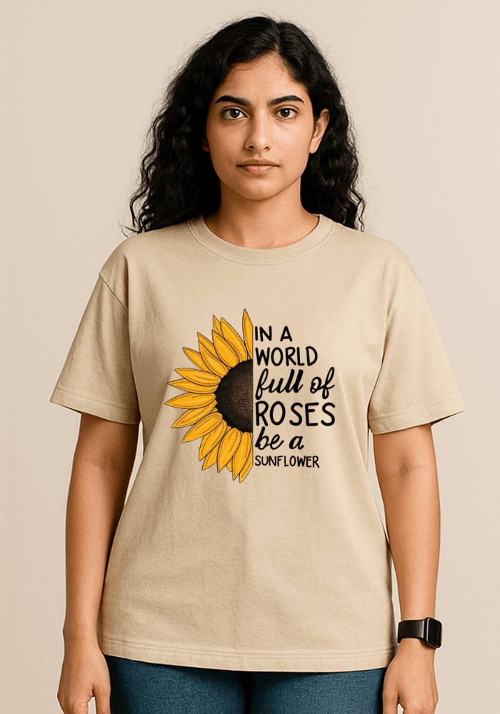 Be a Sunflower – Oversized Drop Shoulder T-Shirt