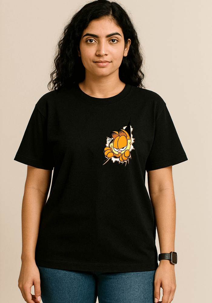 Garfield Peek Through Oversized Drop Shoulder T-Shirt