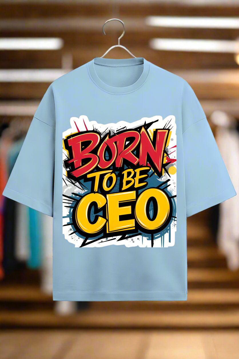 Oversized Terry Cotton T-Shirt for Men and Women - Born to Be CEO