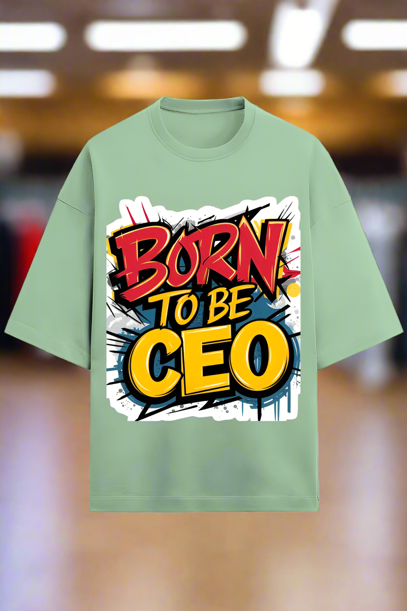 Oversized Terry Cotton T-Shirt for Men and Women - Born to Be CEO