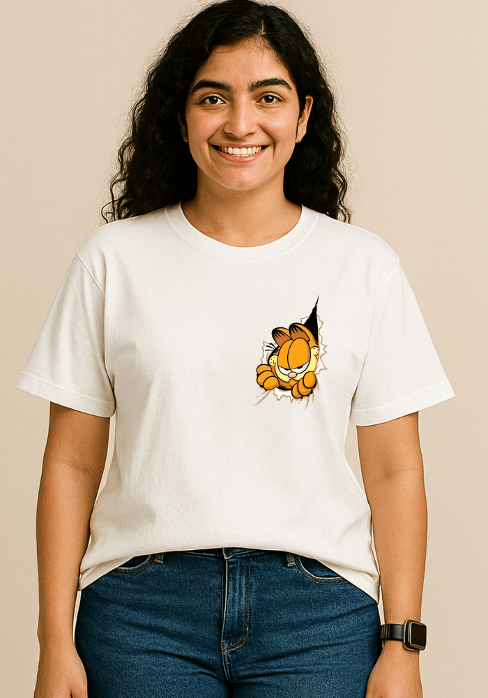Garfield Peek Through Oversized Drop Shoulder T-Shirt
