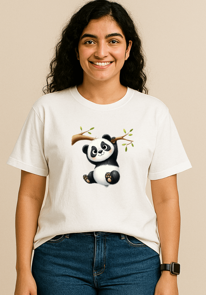 Playful Panda Oversized Drop Shoulder t-shirt for men and women