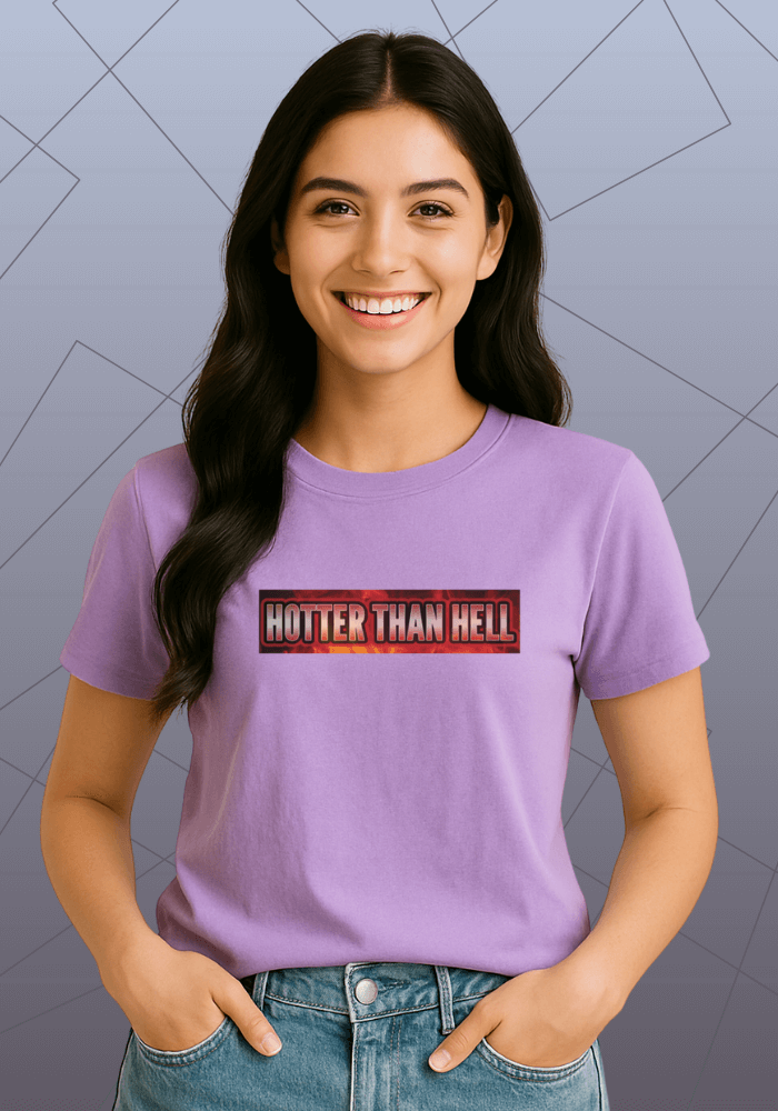 Premium Honeycomb Cotton T-shirt – Hotter Than Hell Statement Print