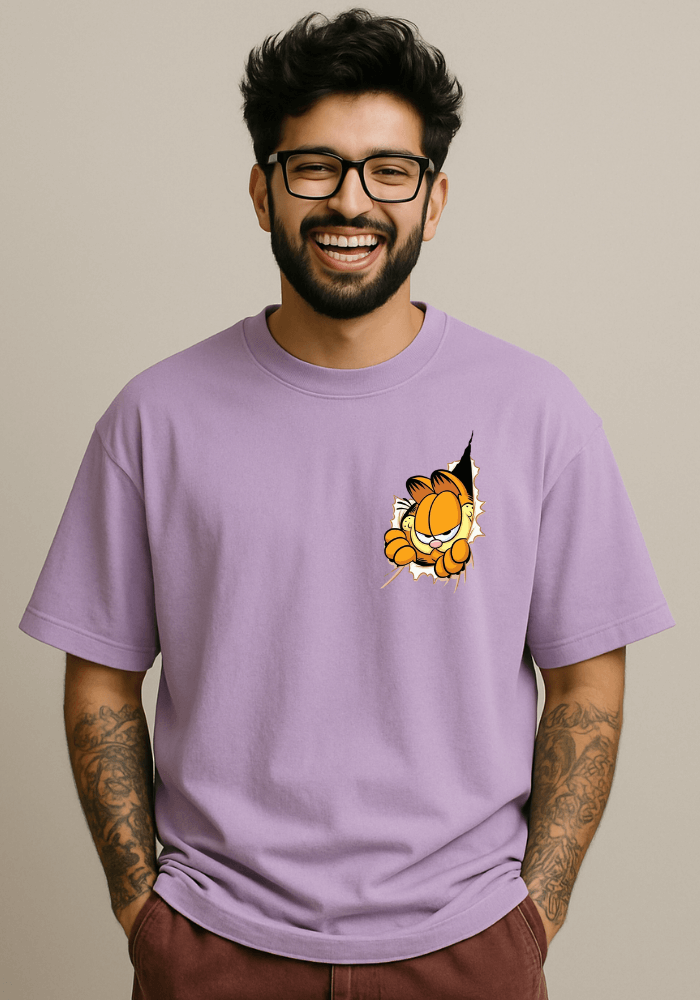 Garfield Peek Through Oversized Drop Shoulder T-Shirt