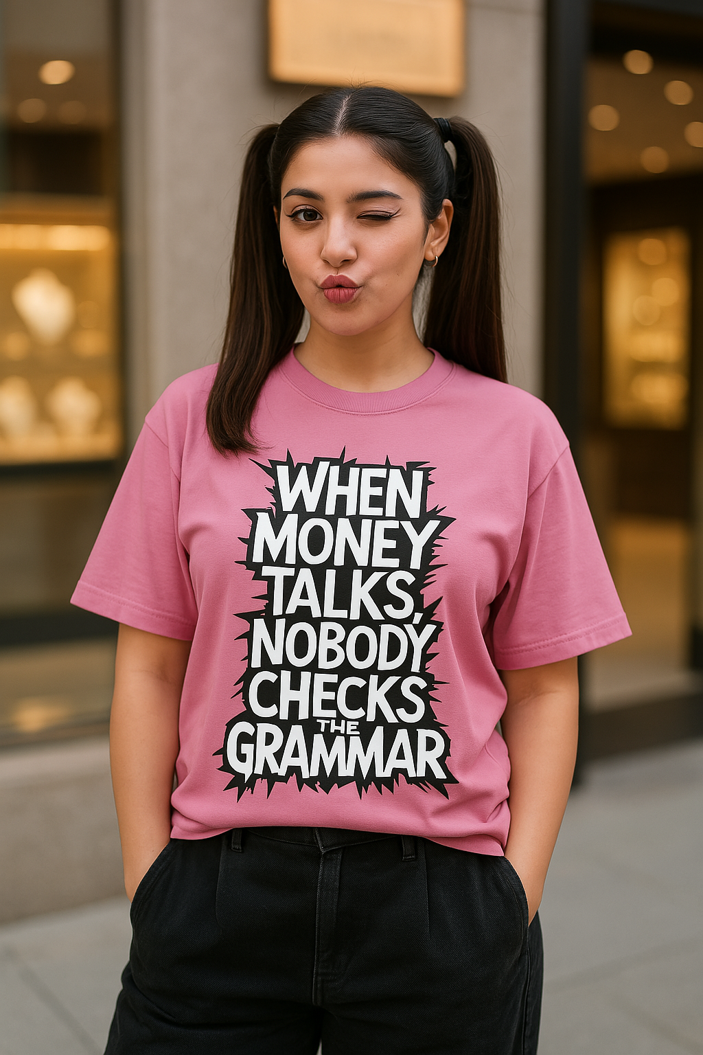 Oversized Terry Cotton T-Shirt for Men and Women - When Money Talks