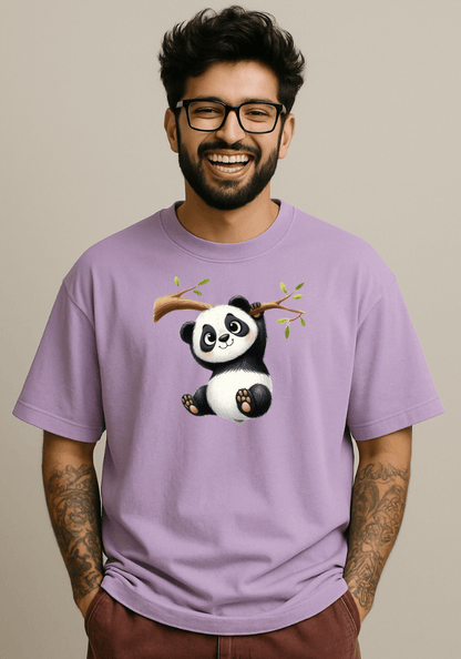 Playful Panda Oversized Drop Shoulder t-shirt for men and women
