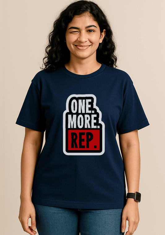 "One more reps" oversized Drop shoulder t-shirt