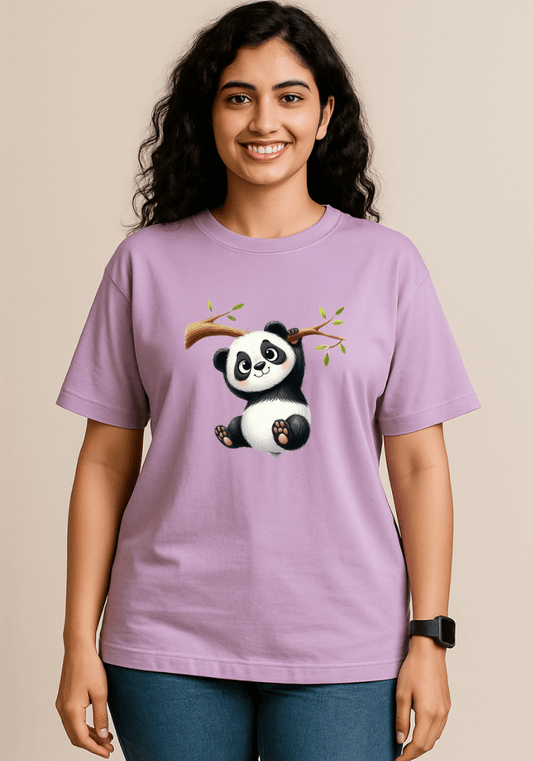 Playful Panda Oversized Drop Shoulder t-shirt for men and women