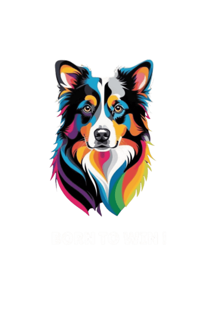 Oversized Unisex T-Shirt – Dog Logo with "Born to Win" Quote