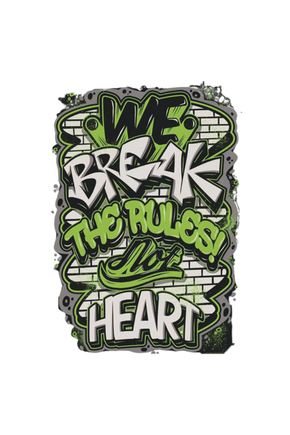 Oversized Terry Cotton T-Shirt for Men and Women - Graphic Design Break Rules