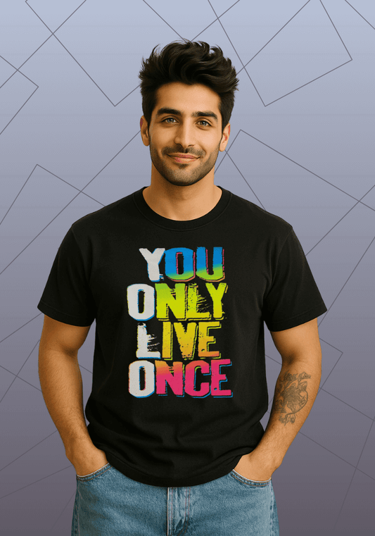 Premium Honeycomb Cotton Regular Fit T-Shirt YOLO