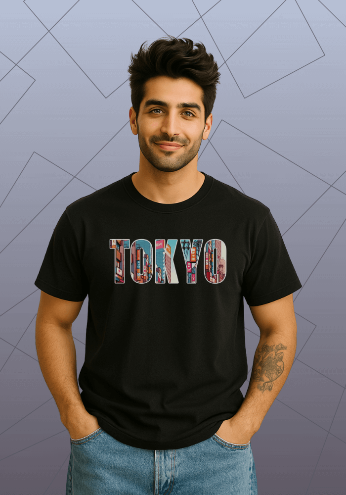 Premium Honeycomb Cotton T-shirt – Tokyo Statement Print