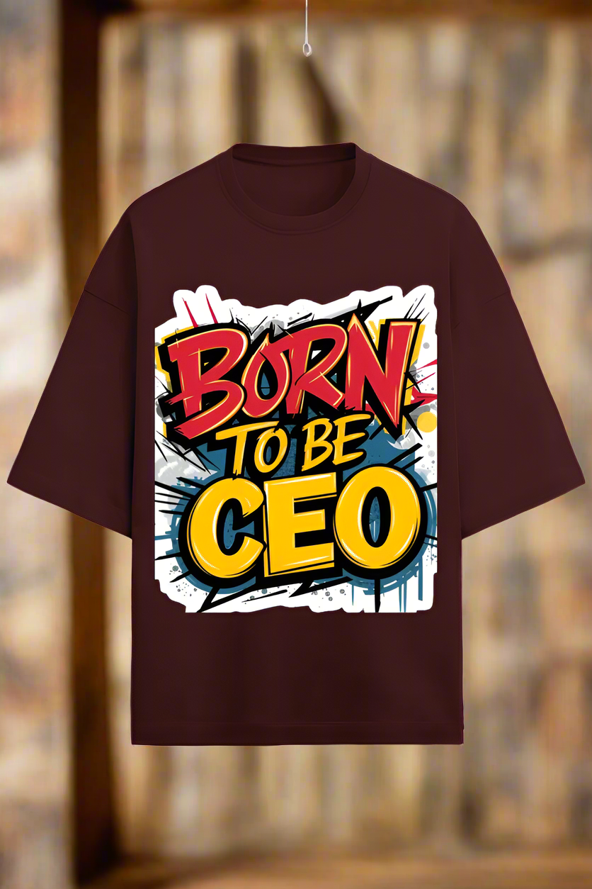 Oversized Terry Cotton T-Shirt for Men and Women - Born to Be CEO