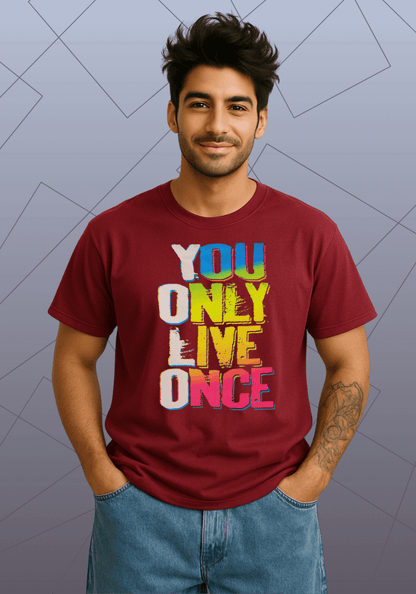 Premium Honeycomb Cotton Regular Fit T-Shirt YOLO