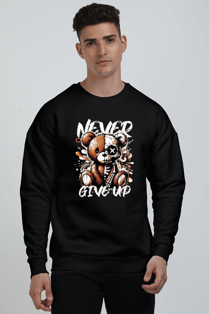 Never Give Up Oversized Sweatshirt