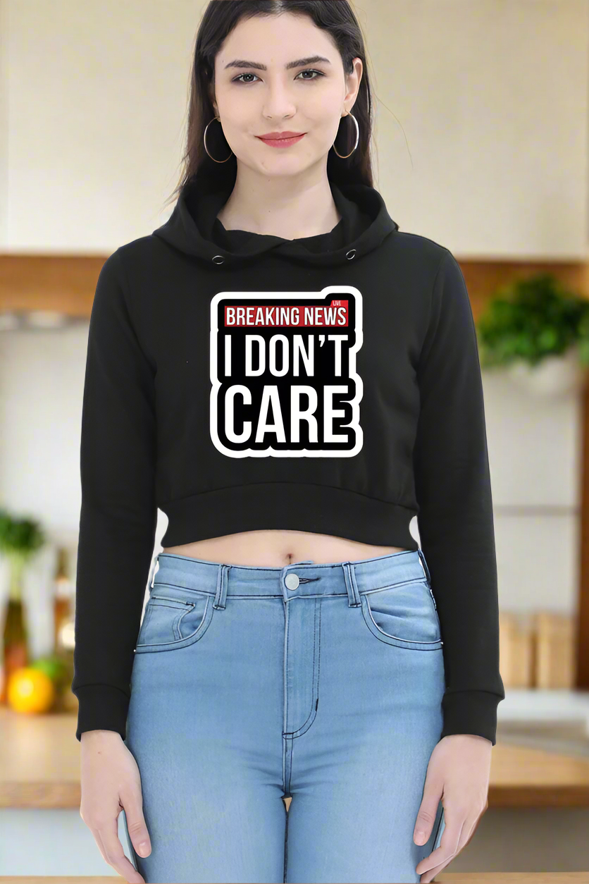 Breaking News – Cropped Hoodie for Women