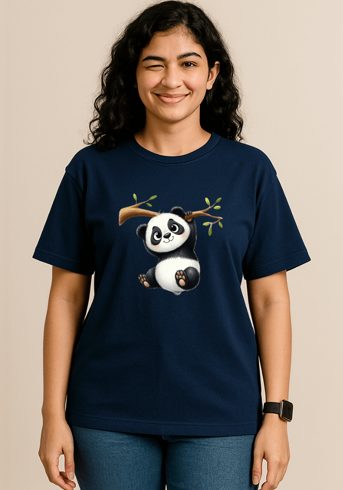 Playful Panda Oversized Drop Shoulder t-shirt for men and women
