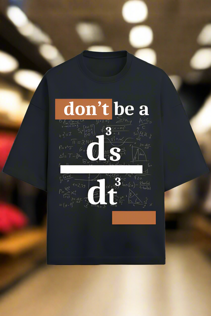 navy blue cotton oversized t-shirt for men and women with classy science graphic
