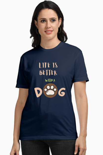 Unisex Supima T-Shirt – Life is Better with a Dog