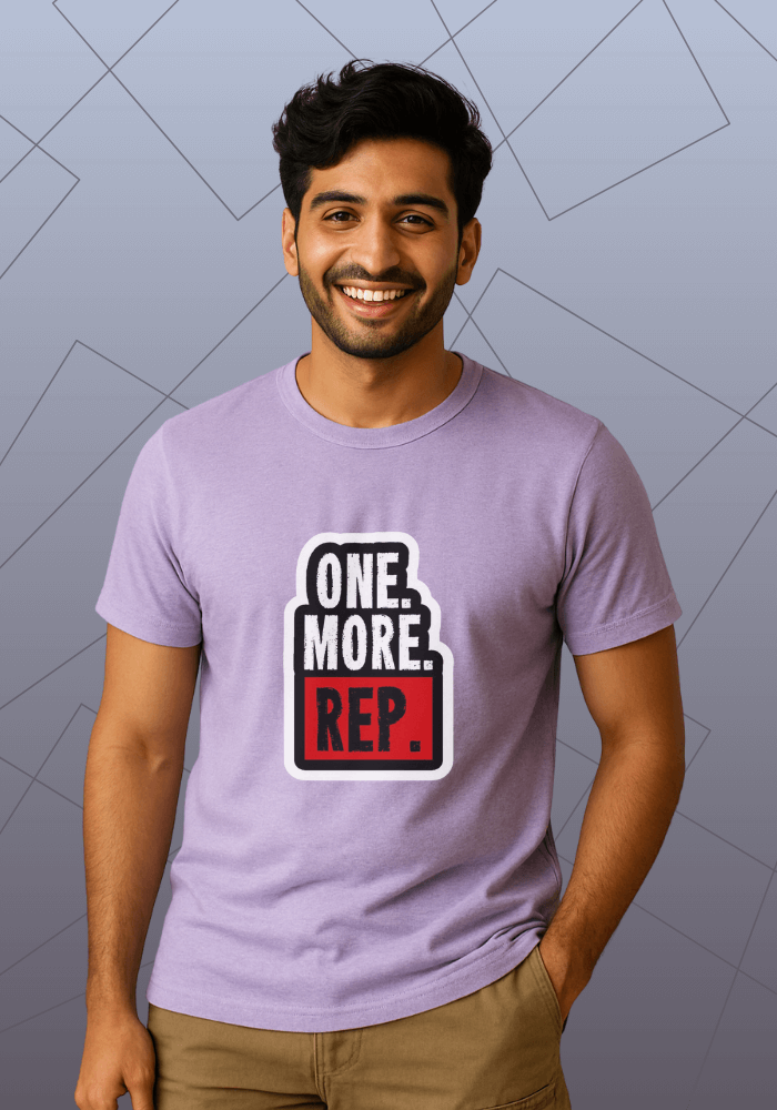 Premium Honeycomb Cotton T-shirt – One More Rep Motivational Quote