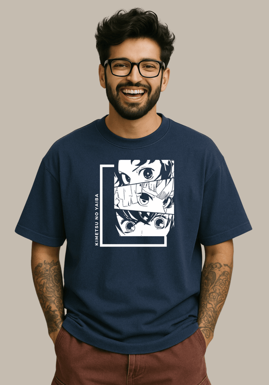 Demon slayer oversized drop shoulder t-shirt