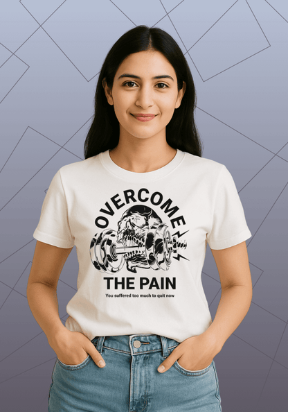 Premium Honeycomb Cotton Regular Fit Gym T-Shirt “Overcome The Pain”