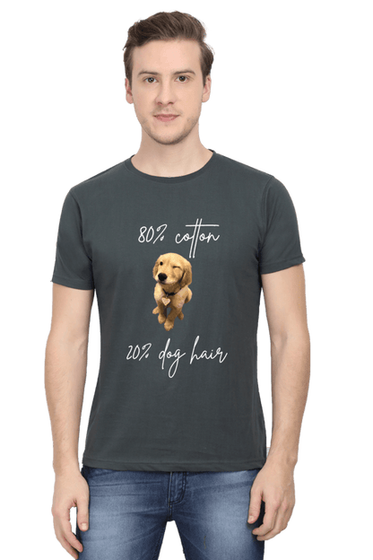 Plain Round Neck T-Shirt – Dog Hair Quote