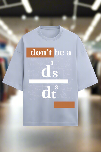 baby blue cotton oversized t-shirt for men and women with classy science graphic