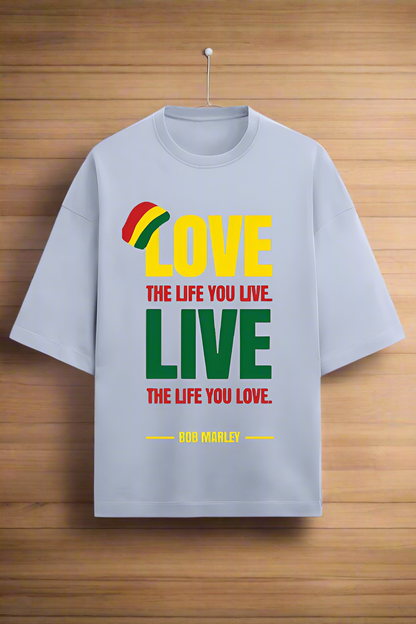 Oversized Terry Cotton T-Shirt for Men and Women - Love the Life You Live