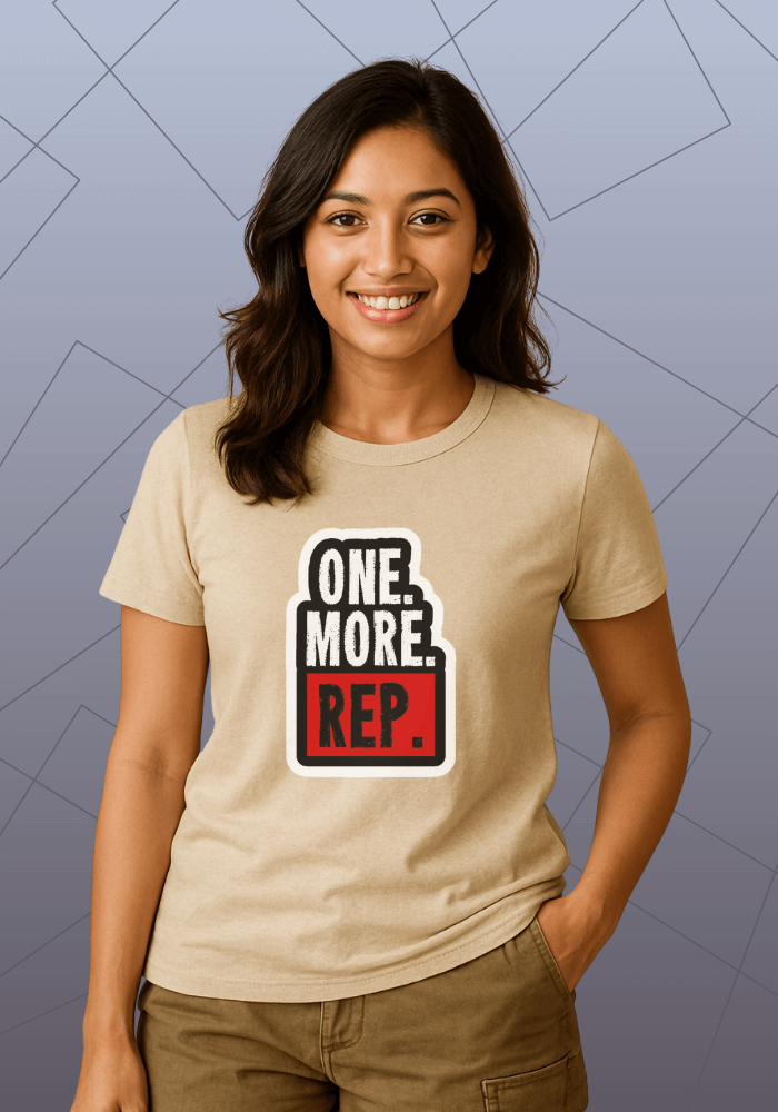 Premium Honeycomb Cotton T-shirt – One More Rep Motivational Quote