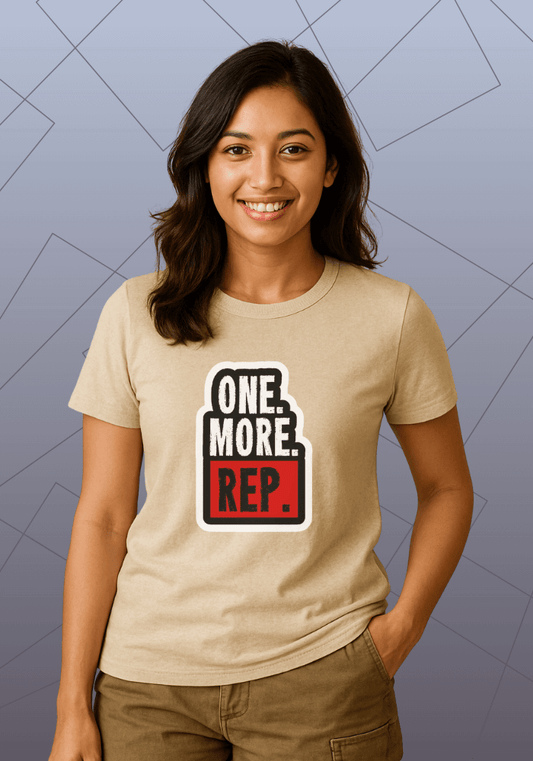 Premium Honeycomb Cotton T-shirt – One More Rep Motivational Quote