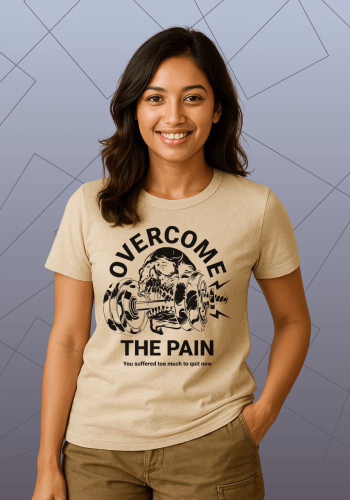 Premium Honeycomb Cotton Regular Fit Gym T-Shirt “Overcome The Pain”