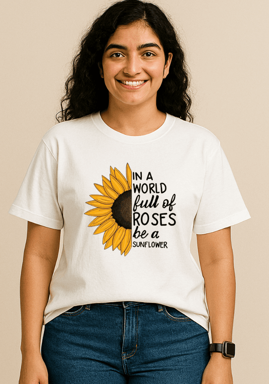 Be a Sunflower – Oversized Drop Shoulder T-Shirt
