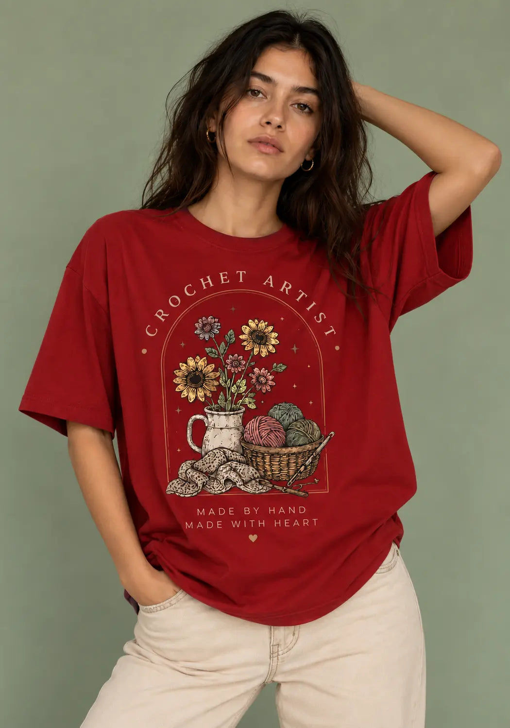 Crochet Artist Aesthetic Oversized T-Shirt