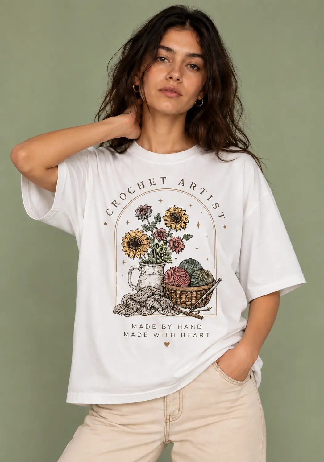 Crochet Artist Aesthetic Oversized T-Shirt