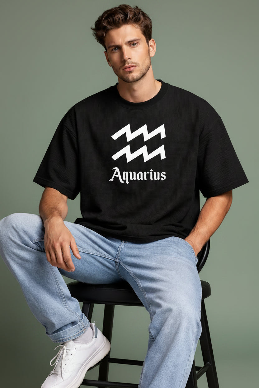 240gsm loopknit oversized black t-shirt.