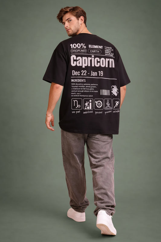 240gsm loopknit black oversized t-shirt