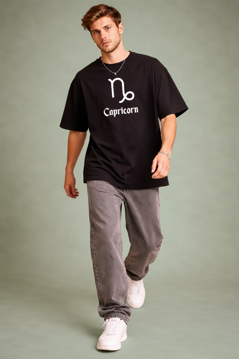 240gsm loopknit black oversized t-shirt