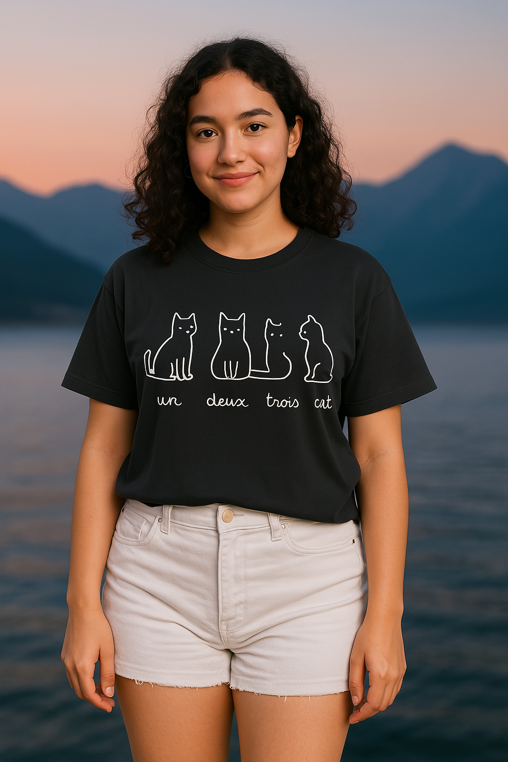 Oversized Terry Cotton T-shirt for men and women - The Feline Row Cats