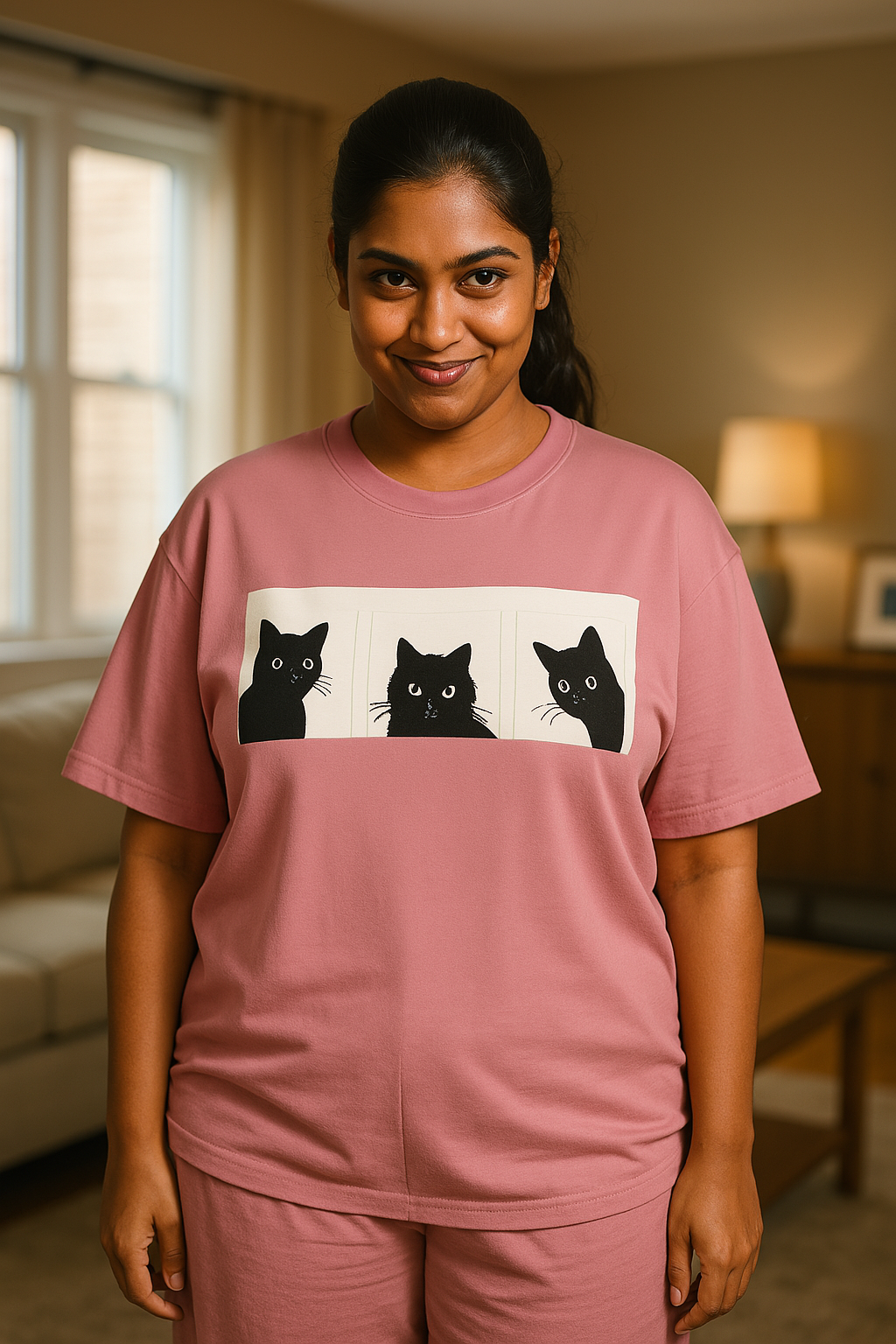 Oversized Terry Cotton T-shirt for men and women - Triple the Purr