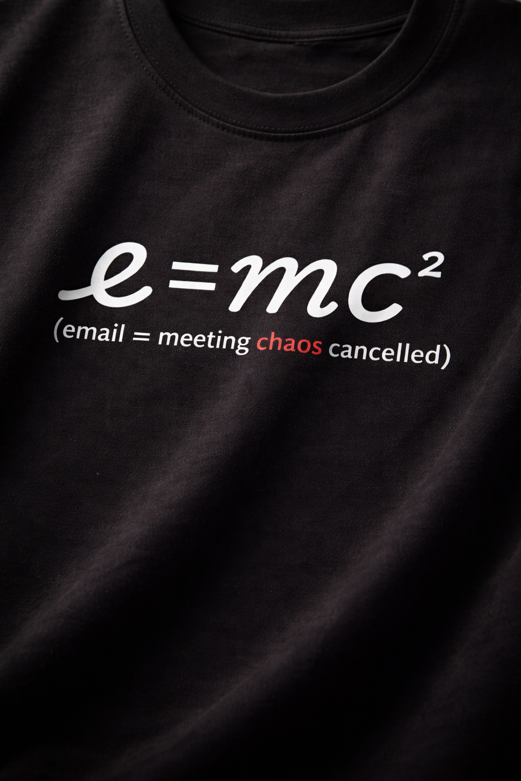 Meeting Chaos Black Oversized office T-Shirt for men and women hermoza india