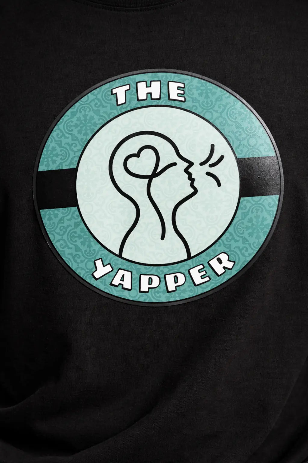 The Yapper oversized black Couple T-Shirt for him